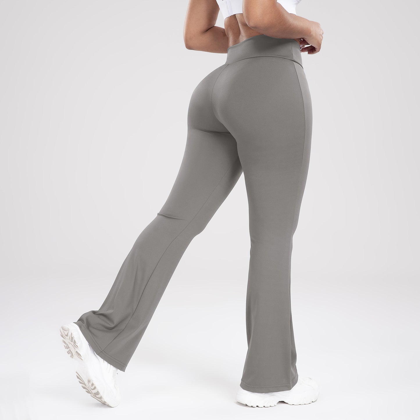 Cross Waist Side Pocket Leisure Sports Bell-bottom Pants Slim Fit Yoga Pants Women - myETYN