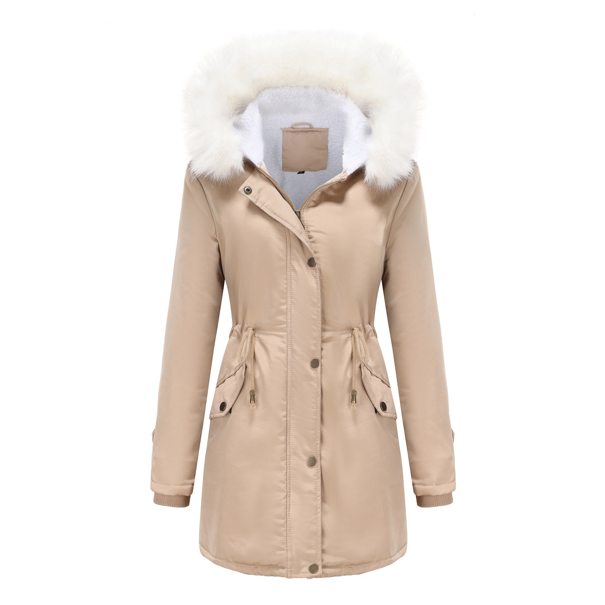 Women's Fashion Detachable Fur Collar Cotton Coat Velvet Coat Cotton-padded Jacket - myETYN