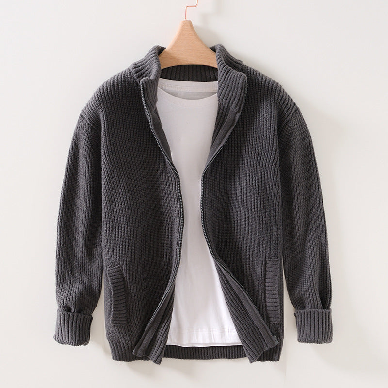 Men's Stand Collar Cardigan Casual Outdoor Sweater - myETYN