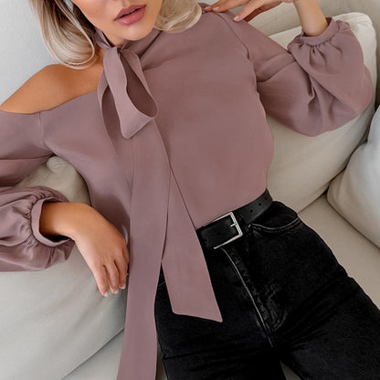 Women's Off-the-shoulder Irregular Collar Shirt