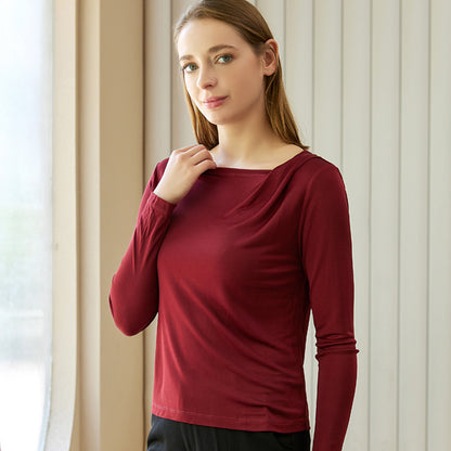 Women's Silk Long-sleeved Bottoming Shirt - myETYN