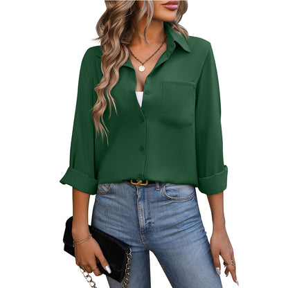 Spring Summer Women Clothing Women Office Shirt Office Business Long-Sleeved Shirt - myETYN