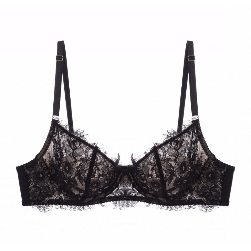 European French Eyelash Lace Sexy Lingerie Women Breathable Bra Set - myETYN