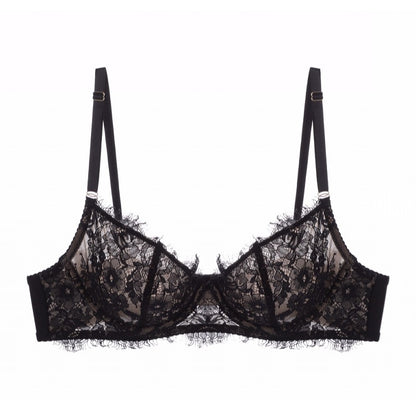 European French Eyelash Lace Sexy Lingerie Women Breathable Bra Set - myETYN