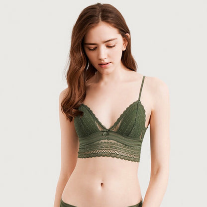 Lace Sexy U Shaped Bare Back Underwear Women Ultra Thin Wireless Triangle Cup Bra