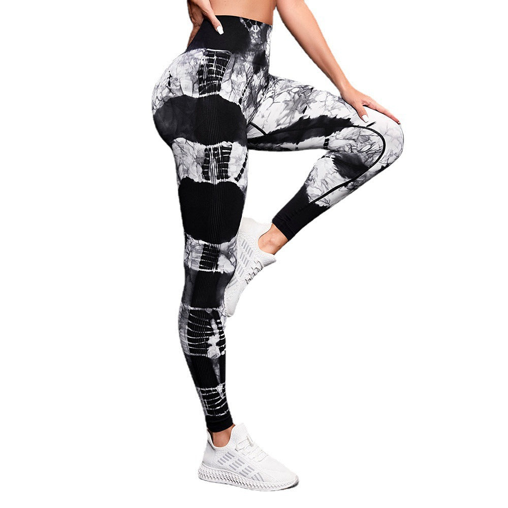 High Waist Hip Lift High Elastic Tie-dye Seamless Yoga Pants - myETYN