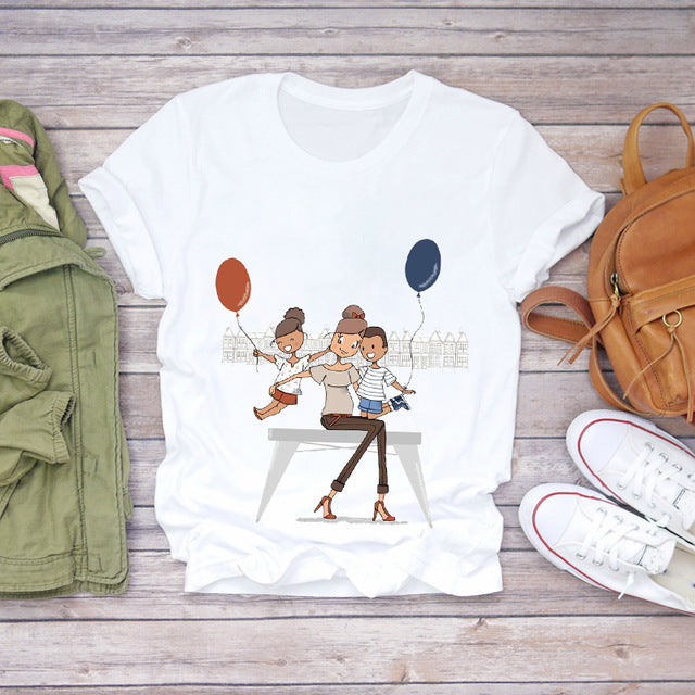 Parent-Child Matching T-Shirts for Mothers and Ladies myETYN