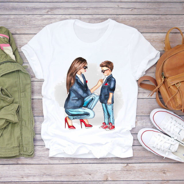 Parent-Child Matching T-Shirts for Mothers and Ladies myETYN