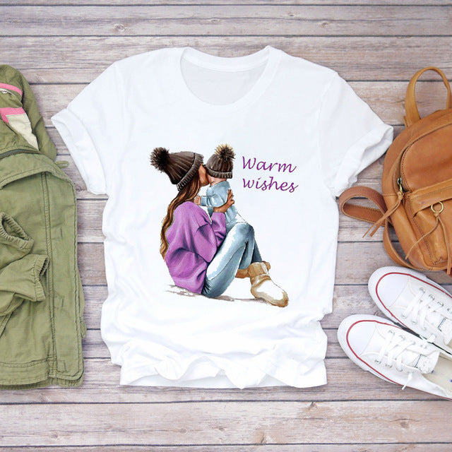 Parent-Child Matching T-Shirts for Mothers and Ladies myETYN