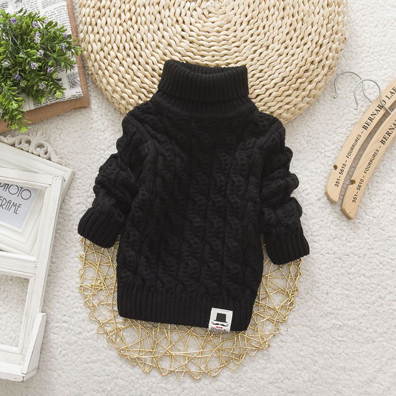 Plush Thick Knitted Fir Bottoming Shirt Baby Children Round Neck High myETYN