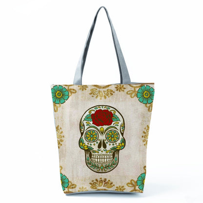 Portable Large Capacity Skull Printed Handbag myETYN