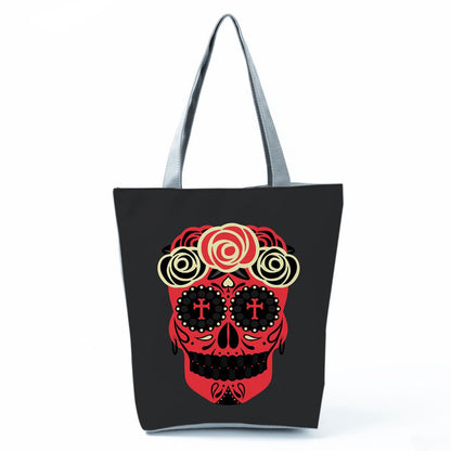 Portable Large Capacity Skull Printed Handbag myETYN