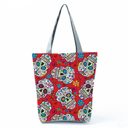 Portable Large Capacity Skull Printed Handbag myETYN