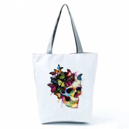 Portable Large Capacity Skull Printed Handbag myETYN