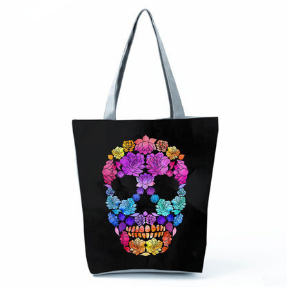 Portable Large Capacity Skull Printed Handbag myETYN