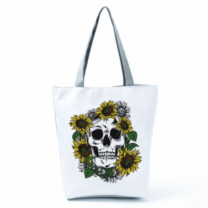 Portable Large Capacity Skull Printed Handbag myETYN