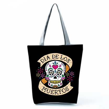 Portable Large Capacity Skull Printed Handbag myETYN