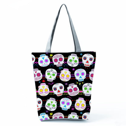 Portable Large Capacity Skull Printed Handbag myETYN