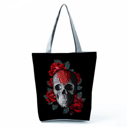 Portable Large Capacity Skull Printed Handbag myETYN