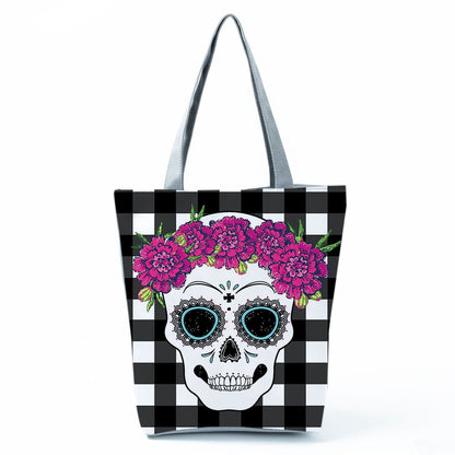 Portable Large Capacity Skull Printed Handbag myETYN