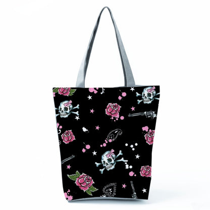 Portable Large Capacity Skull Printed Handbag myETYN