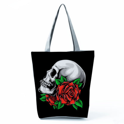 Portable Large Capacity Skull Printed Handbag myETYN