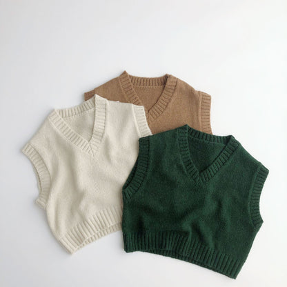 Pullover Knit Artistic Mohair Vest myETYN