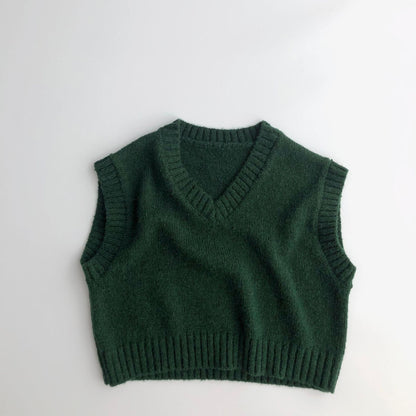 Pullover Knit Artistic Mohair Vest myETYN