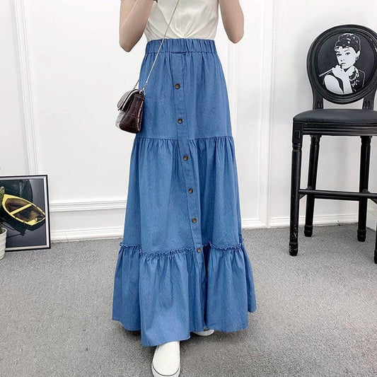 Retro Chic High-Waisted Denim Skirt myETYN