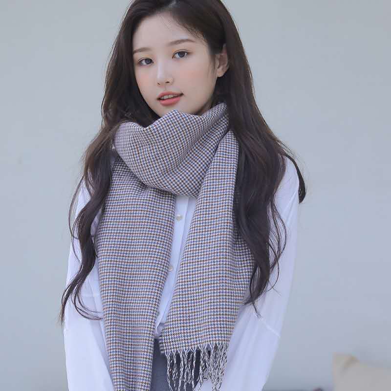 Retro Plaid Scarf Women Winter Imitation Cashmere Shawl myETYN