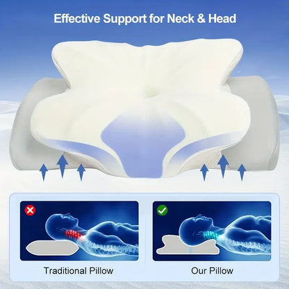 Memory Foam Pillows Smooth cool Ergonomic Neck Support Pillow For Pain Relief High Elastic Soft Washable Home Pillows Bedding