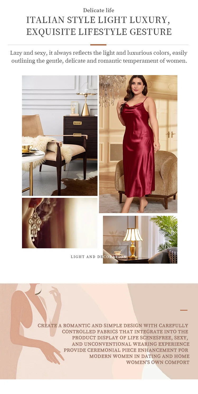 1Pcs Plus Size Cross Border Loose Casual Sexy Dress Summer Thin Fashion Printed Women's Home Sleepwear Comfortable