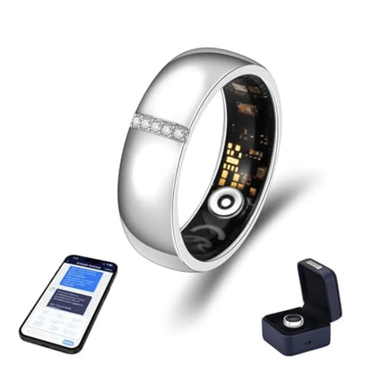 Venlan S925 Sterling Silver Moissanite Smart Ring for Women Men Vital Health Ring with Sleep Fitness Tracking Heart Rate HRV Mo