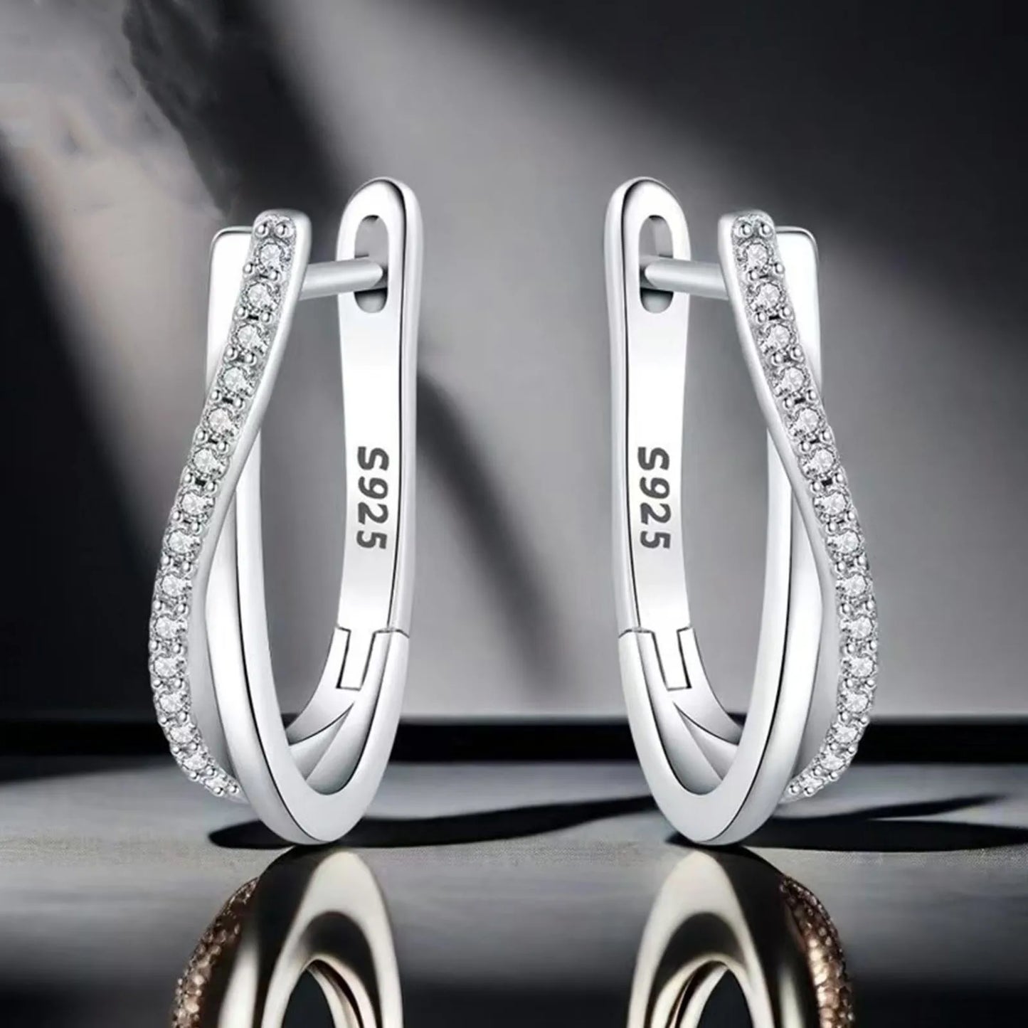 925 Sterling Silver Twisted Star Hoop Earrings – Fine Jewelry Gift for Women