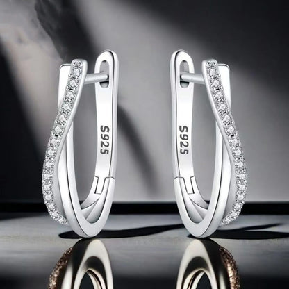 925 Sterling Silver Twisted Star Hoop Earrings – Fine Jewelry Gift for Women