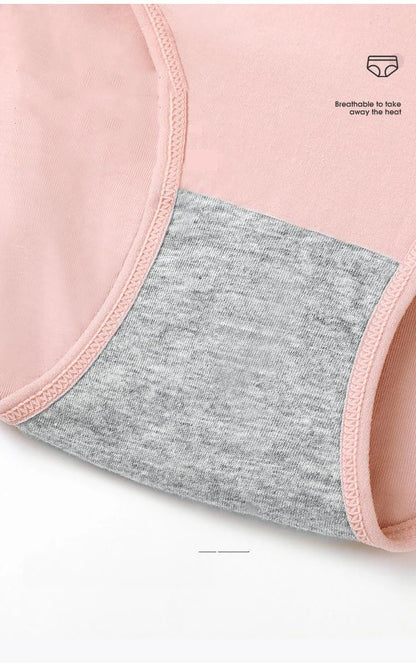 4-Pack Women’s Menstrual Panties – Leak-Proof High-Waist Cotton Period Underwear (Soft & Breathable Briefs)