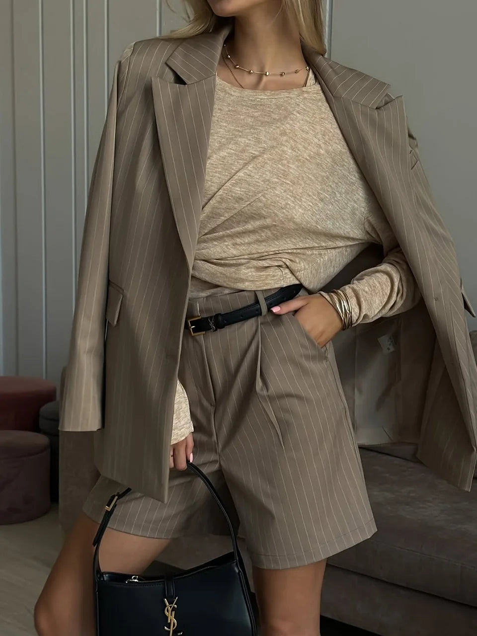 Women’s Soft Knit Long Sleeve T-Shirt – Casual Loose Fit Basic Top for Summer & Autumn