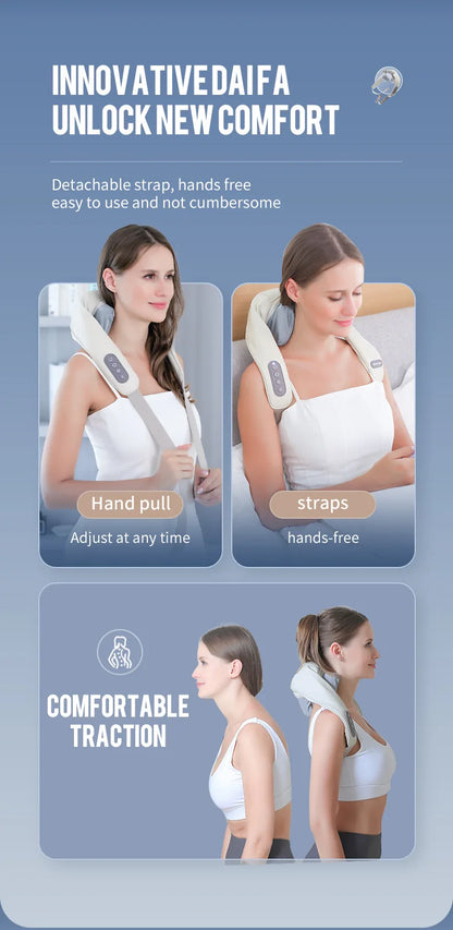 Foreverlily™ 26W Wireless Neck & Shoulder Massager – Deep Kneading Shiatsu with Heat