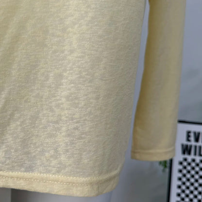 Women’s Soft Knit Long Sleeve T-Shirt – Casual Loose Fit Basic Top for Summer & Autumn