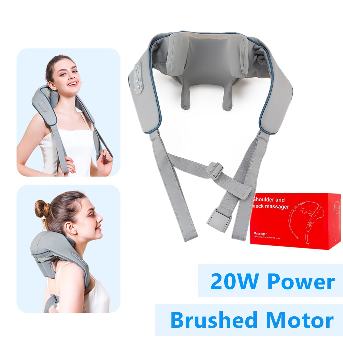 Foreverlily™ 26W Wireless Neck & Shoulder Massager – Deep Kneading Shiatsu with Heat