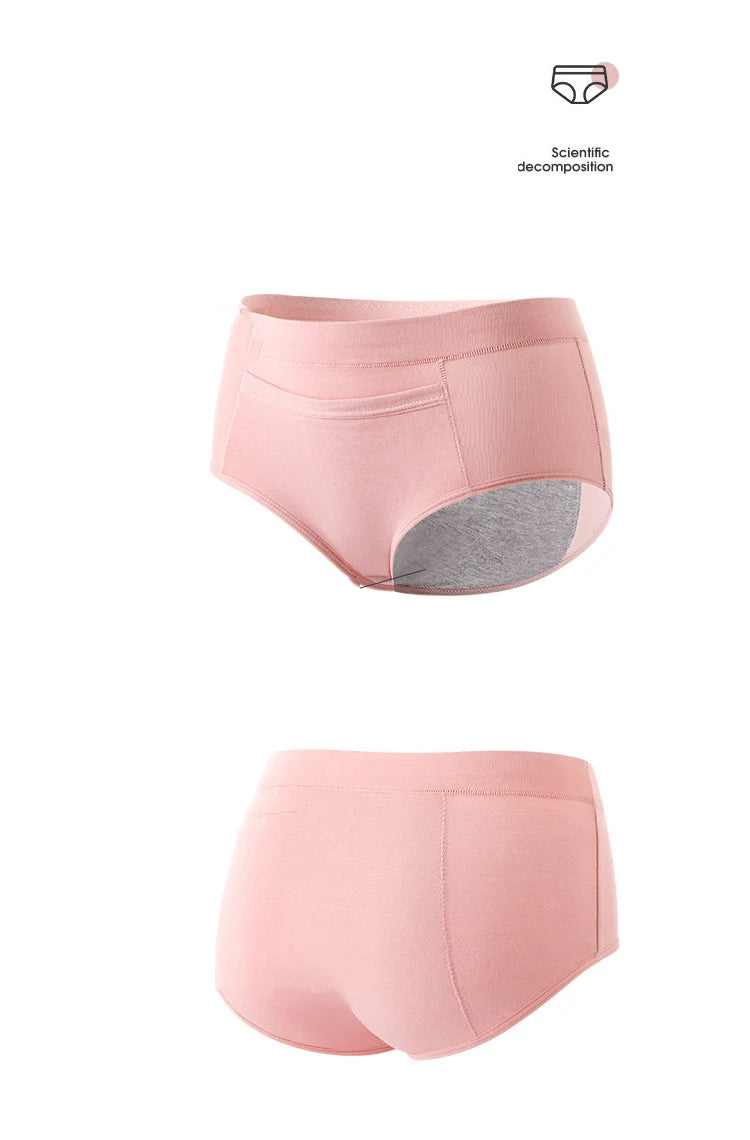 4-Pack Women’s Menstrual Panties – Leak-Proof High-Waist Cotton Period Underwear (Soft & Breathable Briefs)