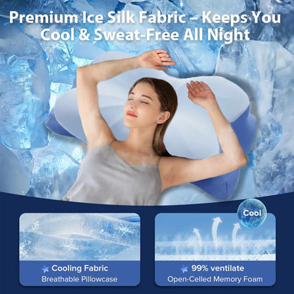 Cold Sleeping Memory Pillow Slow Rebound Memory Cotton Pillow Neck Pillow Butterfly Pillow Cervical Pillow ErgonomicSleep Pillow