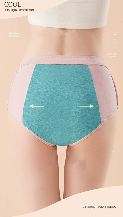 4-Pack Women’s Menstrual Panties – Leak-Proof High-Waist Cotton Period Underwear (Soft & Breathable Briefs)