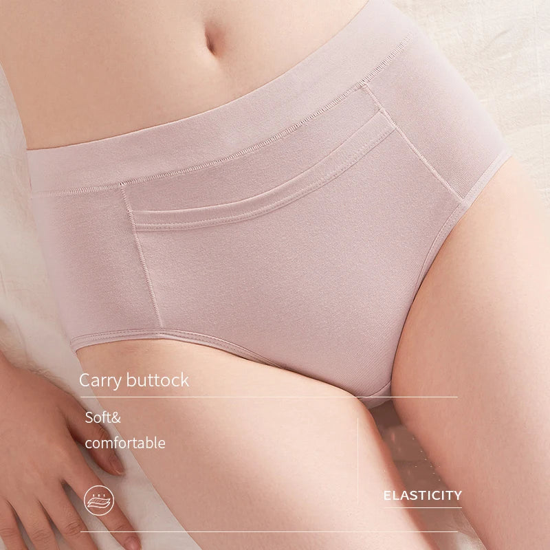 4-Pack Women’s Menstrual Panties – Leak-Proof High-Waist Cotton Period Underwear (Soft & Breathable Briefs)