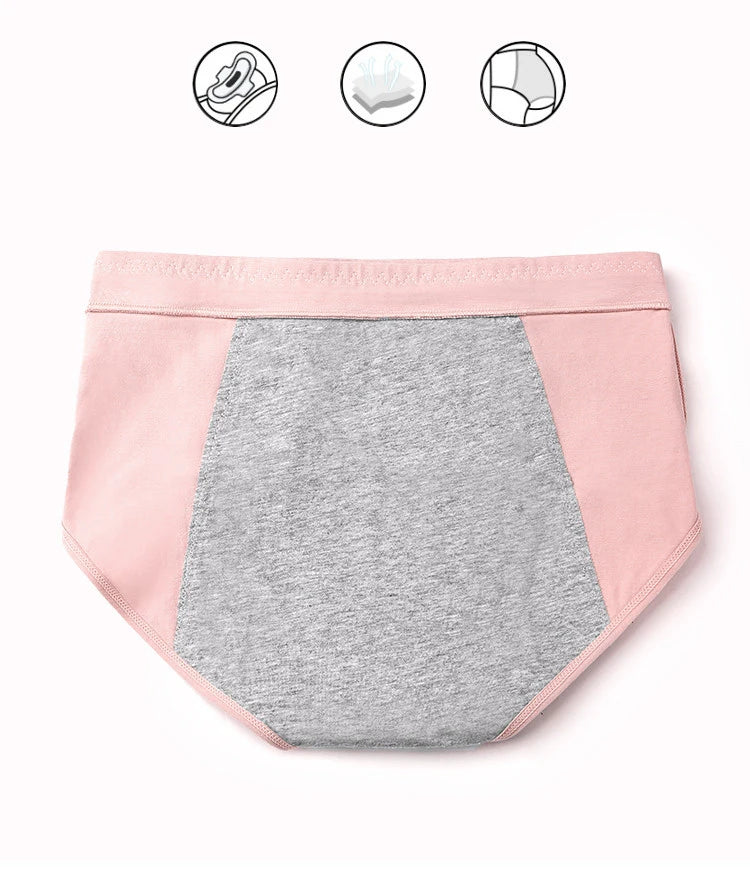 4-Pack Women’s Menstrual Panties – Leak-Proof High-Waist Cotton Period Underwear (Soft & Breathable Briefs)