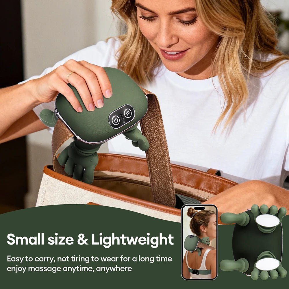 Wireless 4D Neck & Shoulder Massager – Bionic Finger Cervical & Trapezius Kneading Device