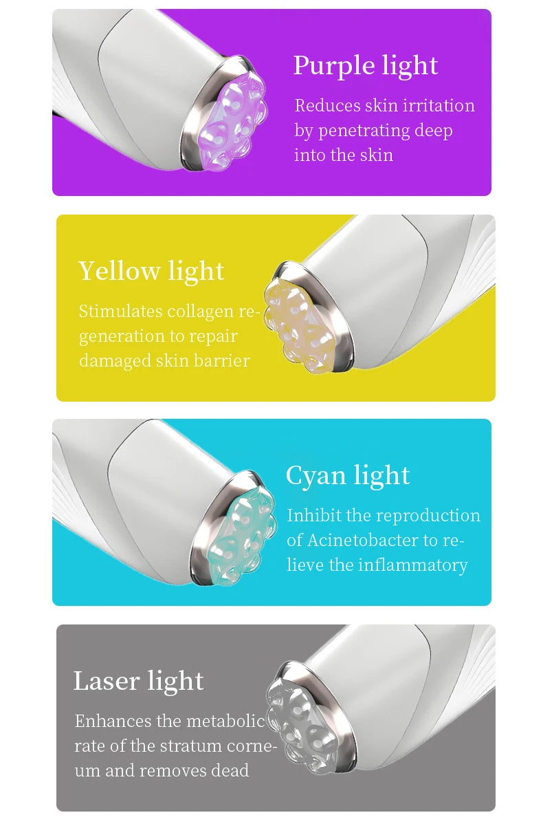RF Facial Beauty Device with LED Photon Therapy