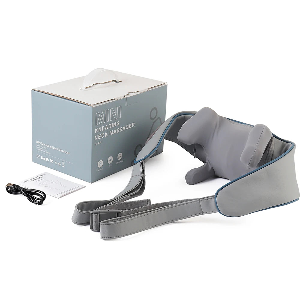 Foreverlily™ 26W Wireless Neck & Shoulder Massager – Deep Kneading Shiatsu with Heat