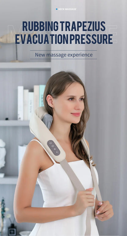 Foreverlily™ 26W Wireless Neck & Shoulder Massager – Deep Kneading Shiatsu with Heat