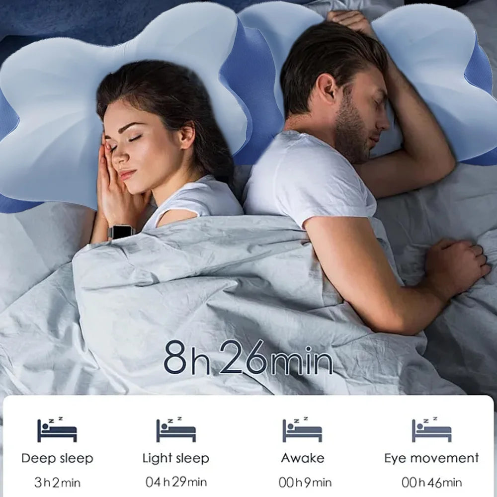 Cold Sleeping Memory Pillow Slow Rebound Memory Cotton Pillow Neck Pillow Butterfly Pillow Cervical Pillow ErgonomicSleep Pillow